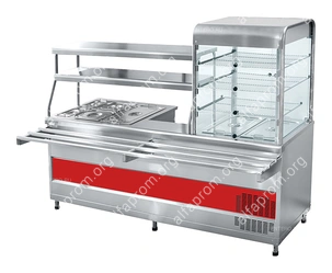 Прилавок-витрина Abat ПВХМ-70КМУ нерж., витрина справа