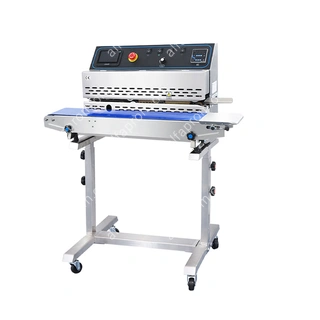 Горизонтальный конвейерный роликовый запайщик FRP-810III (на консоли, каплеструйный принтер)